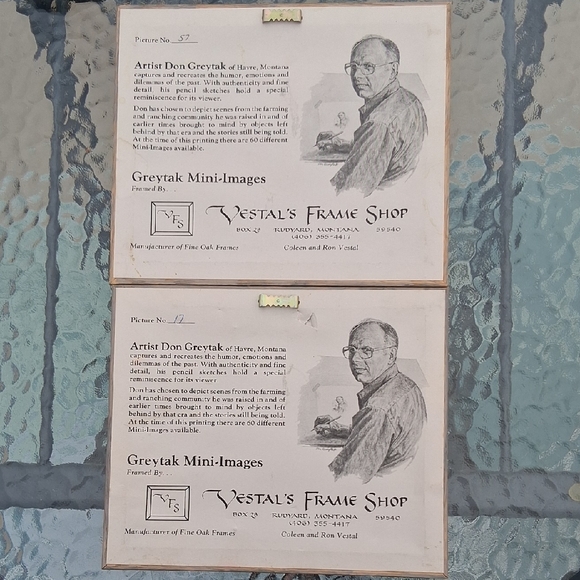 Greytak Mini-Images Rustic Double Framed Black & Gray Pencil Sketches - Picture 2 of 16